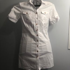 Dress Barn White Denim MIDI Dress Size 4